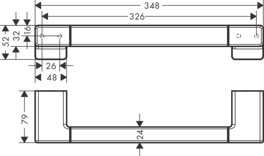 Поручень для ванної кімнати HANSGROHE ADDSTORIS 41744000, хром 82925 фото