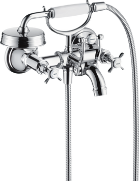Смеситель для ванны AXOR MONTREUX 16540000, c двумя рукоятками, внешнего монтажа, с крестообразными рукоятками 28944 фото