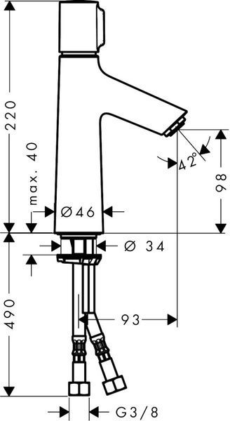 Змішувач для раковини HANSGROHE TALIS SELECT S 72043000 53565 фото