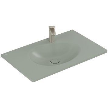 Умывальник накладной VILLEROY & BOCH ANTAO 4A7584R8, 80x50см, со скрытым переливом, с отверстием под смеситель, Ceramic Plus, зеленый 800005690 фото