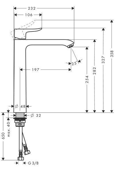 Смеситель для раковины в форме таза HANSGROHE METRIS 31184000 31541 фото