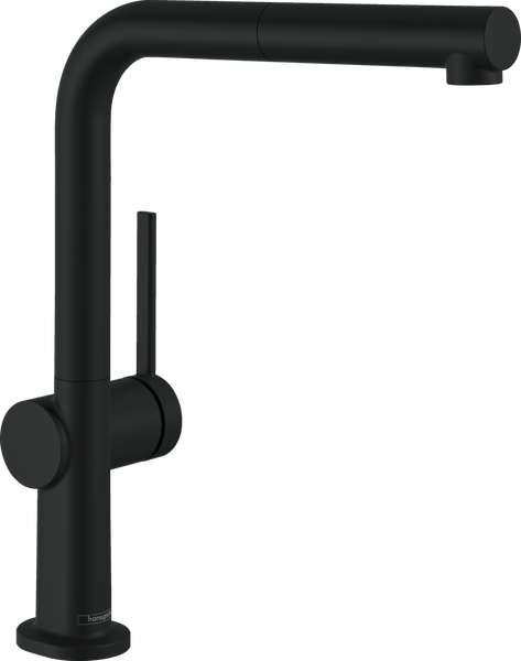 Змішувач для кухонної мийки з висувним душем HANSGROHE TALIS M54 72845670, чорний матовий 96517 фото