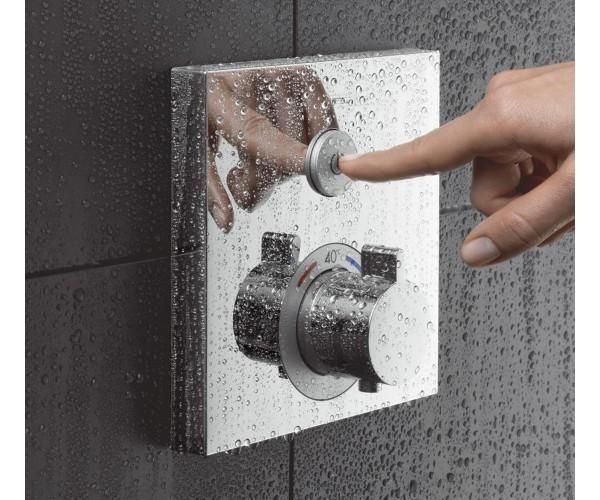 Термостат для одного потребителя стеклянный HANSGROHE SHOWERSELECT 15737400, хром с белым 60248 фото