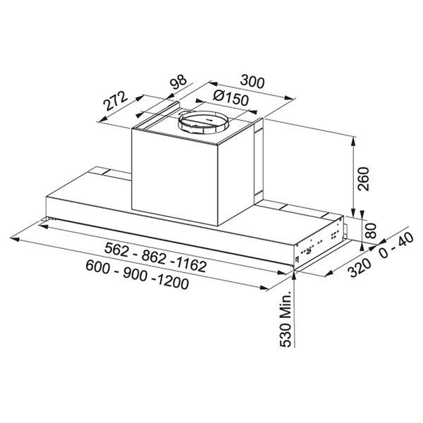 Кухонная вытяжка FRANKE STYLE LUX FSTP NG 1205 X 110.0473.547, нержавеющая сталь 800006631 фото