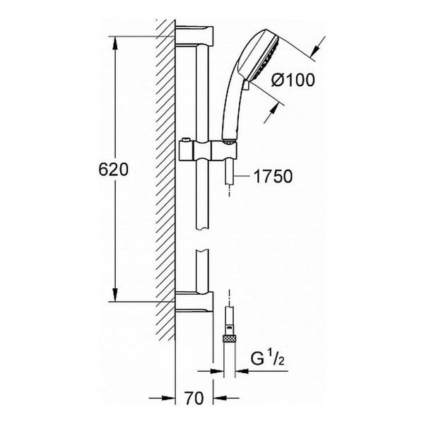 Гарнітур душовий GROHE NEW TEMPESTA COSMOPOLITAN 27929002 62185 фото