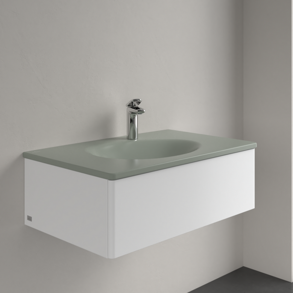 Умивальник накладний VILLEROY & BOCH ANTAO 4A7584R8, 80x50см, з прихованим переливом, з отвором під змішувач, Ceramic Plus, зелений 800005690 фото