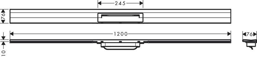 Решетка душевого трапа HANSGROHE RAINDRAIN FLEX 56054670, черный матовый 800004391 фото
