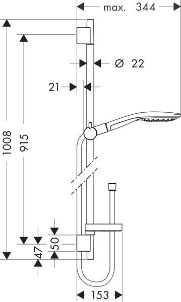 Душовий набір HANSGROHE RAINDANCE SELECT 27803400, хром з білим 31378 фото
