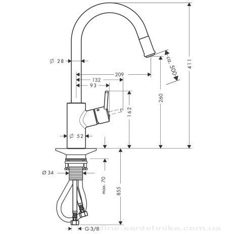 Смеситель для кухонной мойки HANSGROHE TALIS 14872000 13759 фото
