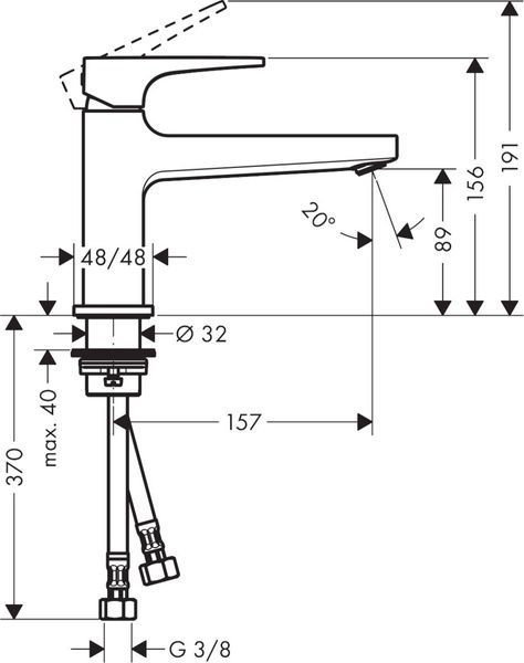 Змішувач для раковини з донним клапаном HANSGROHE METROPOL 32503000 59974 фото