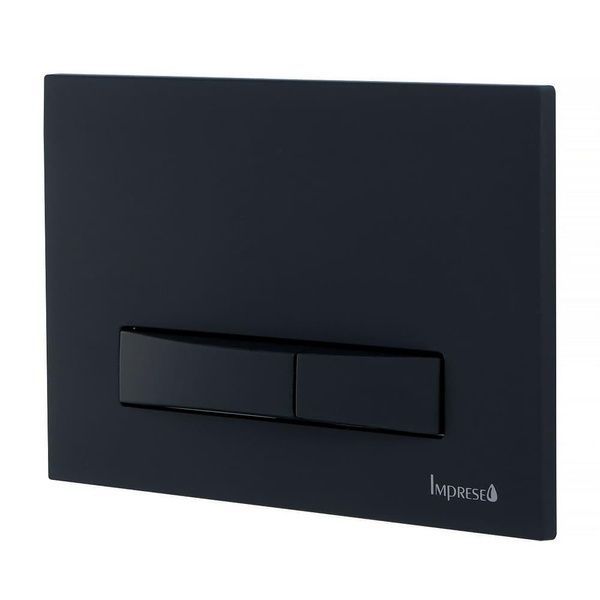 Смывная клавиша IMPRESE i-FRAME i7114PB, черный/soft touch 77460 фото