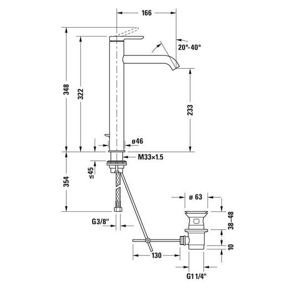 Смеситель для умывальника DURAVIT C.1 C11040001010 800006132 фото