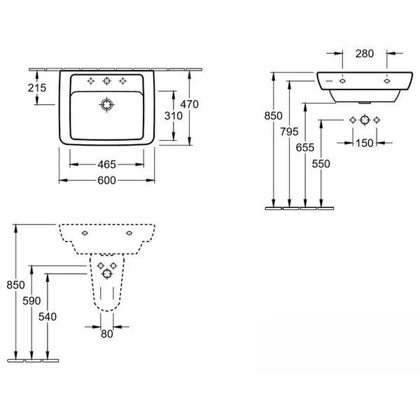 Умивальник VILLEROY & BOCH VERITY DESIGN 51036001, білий 59144 фото