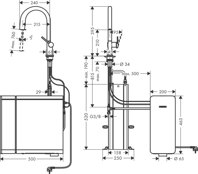 Смеситель для кухонной мойки HANSGROHE AQITTURA M91 76836000 800003942 фото