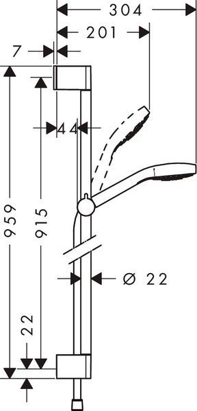 Душевой набор HANSGROHE CROMA SELECT 26593400, хром с белым 56258 фото