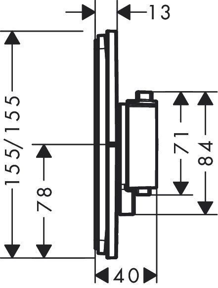 Термостат для душа HANSGROHE SHOWERSELECT COMFORT E 15571000 800004493 фото