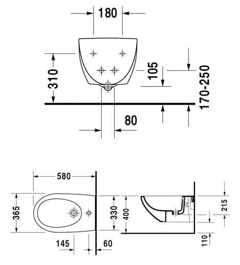 Біде підвісне DURAVIT ARCHITEC 2531150000 800006233 фото