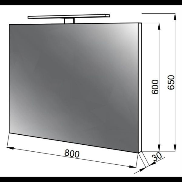 Дзеркало для ванної ЮВВИС, 800x600 LED C13, хром 80000001878 фото