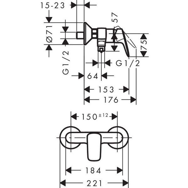 Смеситель для душа HANSGROHE MYCUBE 71261000 51843 фото