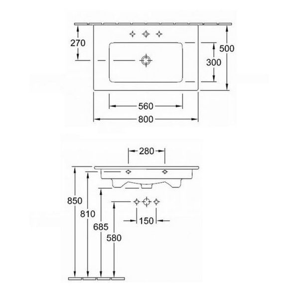 Умывальник VILLEROY & BOCH VERITY LINE 4A128L01, белый 63553 фото