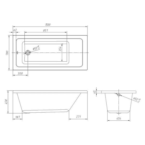 Ванна акриловая IMPRESE VALTICE 150x70 VALTICE150 67973 фото