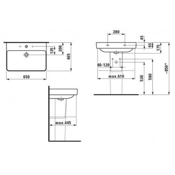 Умывальник LAUFEN PRO S H8109640001041 46101 фото