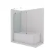 Шторка для ванной WAVE GLASS MARGO 1500x900, стекло прозрачное, профиль черный матовый 800001131 фото 3