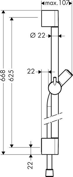 Штанга для душу зі шлангом для душу HANSGROHE UNICA 27611000 31215 фото