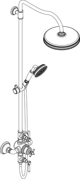 Showerpipe з термостатом і верхнім душем 240 1jet AXOR MONTREUX 16572000 55122 фото