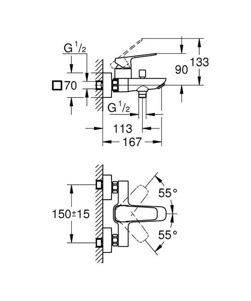 Смеситель для ванны GROHE CUBEO 1018132430, черный матовый 99039 фото