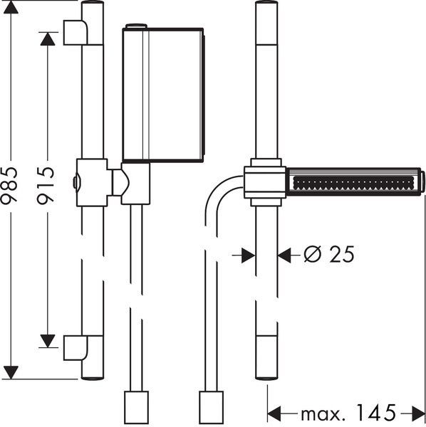 Душовий набір 0.90 м AXOR ONE 45722000, з ручним душем 2jet 68202 фото