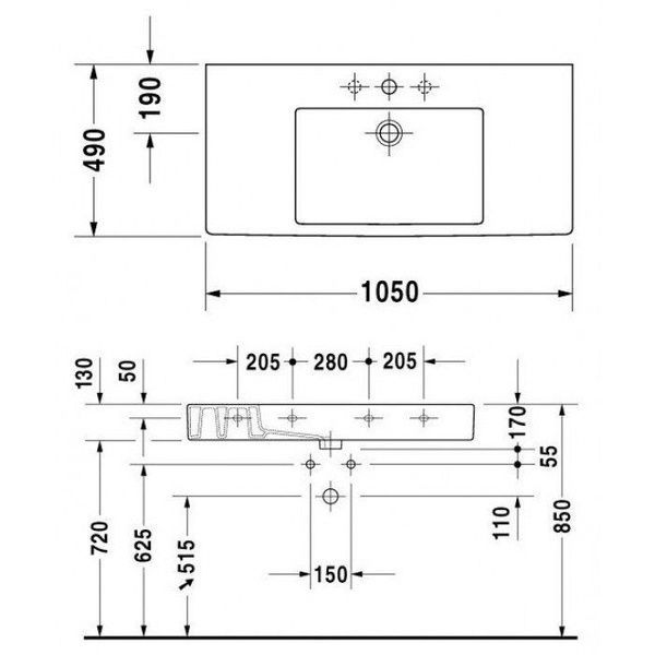 Умывальник подвесной DURAVIT VERO 0329100000 800006034 фото