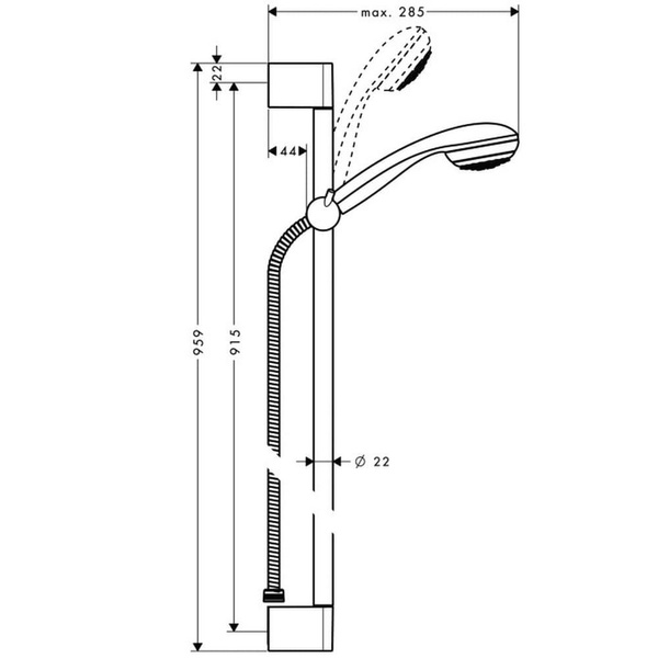 Гарнитур душевой HANSGROHE CROMETTA 85 27729000 29925 фото