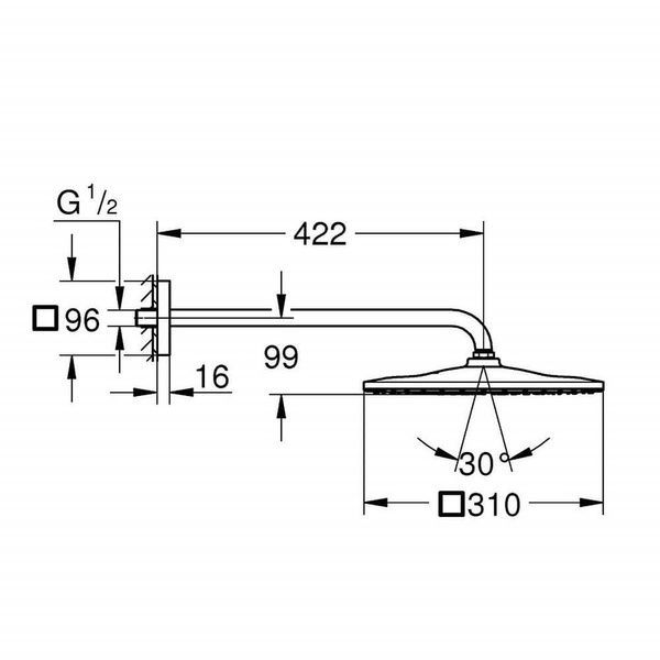Лійка верхнього душу GROHE RAINSHOWER 26563000 67298 фото