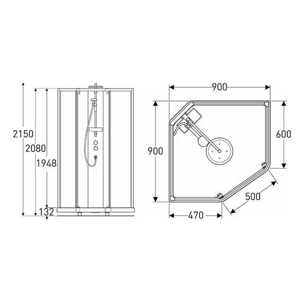 Душова кабіна IDO SHOWERAMA 10-5 COMFORT 558.124.00.1, сріблястий 63351 фото