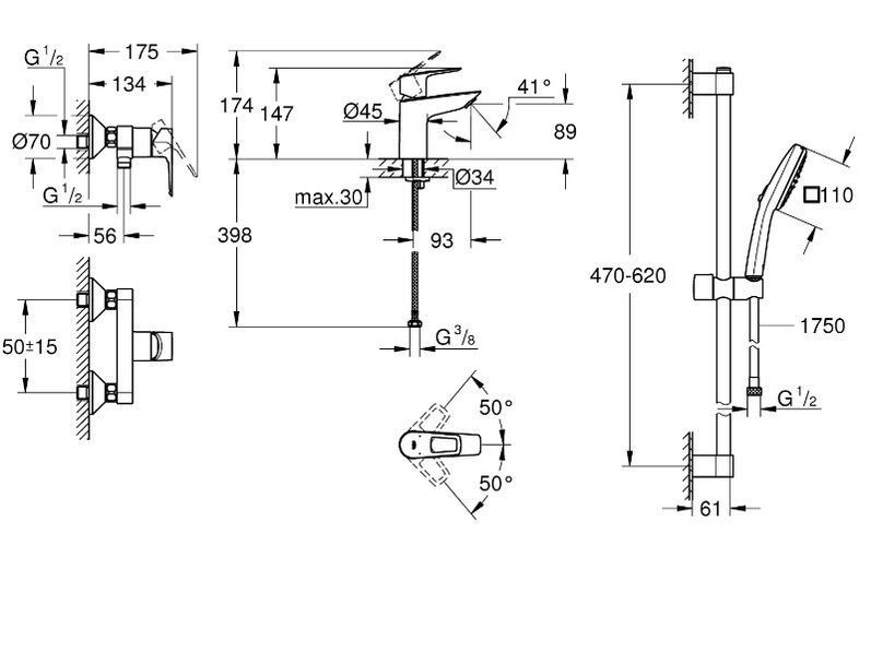 Набор смесителей 3 в 1 GROHE BAULOOP UA123220S1 99987 фото