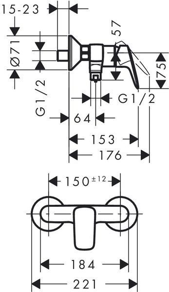 Змішувач для душу HANSGROHE LOGIS 71600000 42342 фото