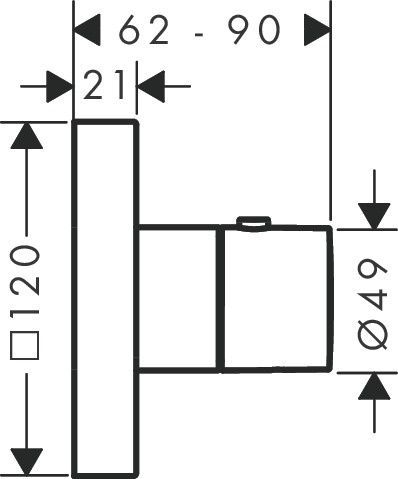 Модуль термостата AXOR SHOWER SOLUTIONS 10755000, 120/120, скрытого монтажа, квадратный 29284 фото