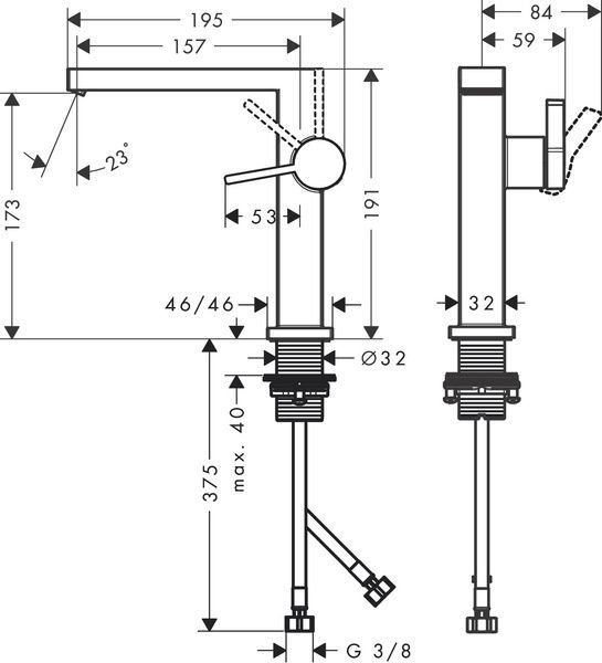 Змішувач для раковини HANSGROHE TECTURIS E 73041140, бронза сатин 800003995 фото