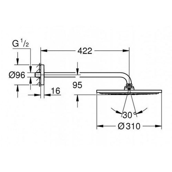Лійка верхнього душу GROHE RAINSHOWER 26557000 67297 фото