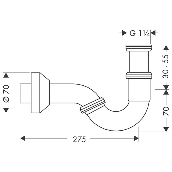 Сифон для біде трубчастий HANSGROHE 55237000 13505 фото