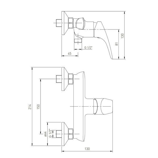 Смеситель для душа VOLLE ORLANDO 1525.100101 81810 фото