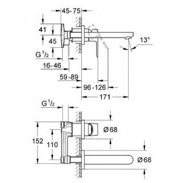 Смеситель для умывальника GROHE BAULOOP 20289000 60507 фото