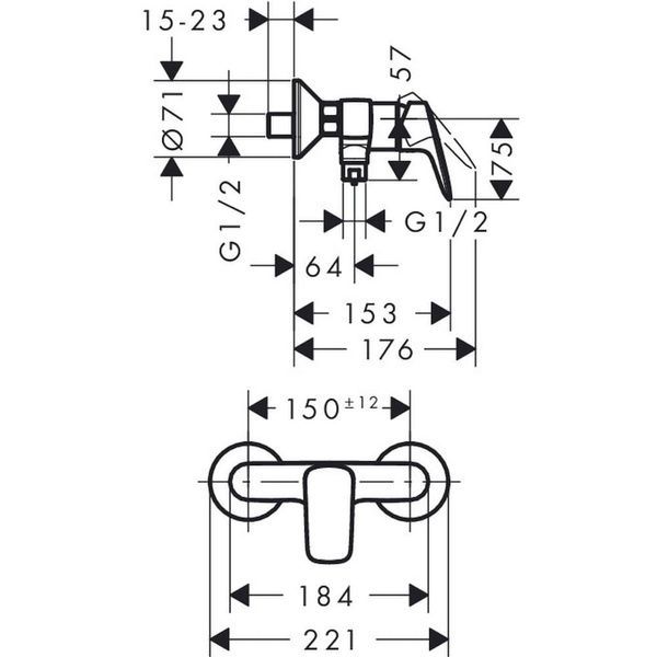 Змішувач для душу HANSGROHE LOGIS 71600000 42342 фото