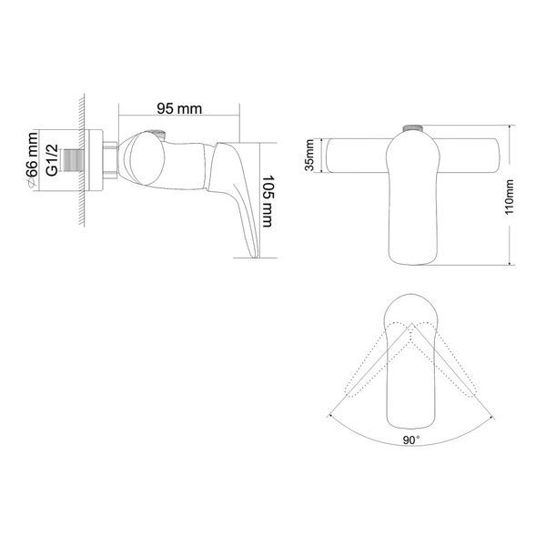 Змішувач для душу RJ FLORA RBZ072-5 54306 фото