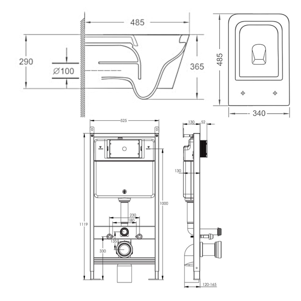 Набір інсталяція IMPRESE i-FRAME i1210 з унітазом IMPRESE KUBIK Twist 101588 фото