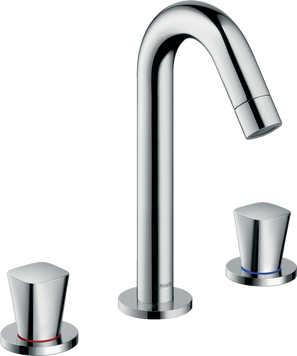 Смеситель для раковины на отверстия со сливным гарнитуром HANSGROHE LOGIS 71133000 49764 фото