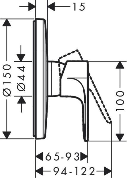 Змішувач для душу HANSGROHE REBRIS S 72667670, чорний 88397 фото