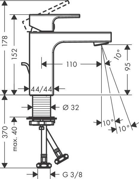 Смеситель для раковины со сливным гарнитуром HANSGROHE VERNIS SHAPE 71594000 800004146 фото