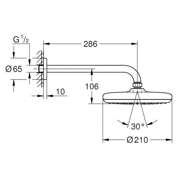 Лійка верхнього душу GROHE TEMPESTA 26411000 63240 фото
